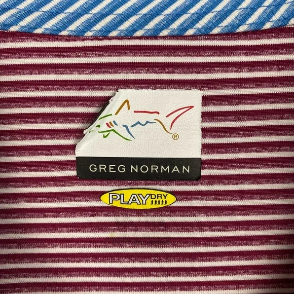 Greg Norman Golf Polo Play Dry Striped Shirt - Picture 5 of 6